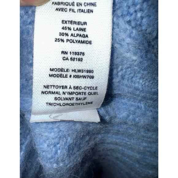 Helmut Lang Cardigan Wool/Alpaca Distress Button Blue Italian Yarn - Size Medium - Picture 11 of 12